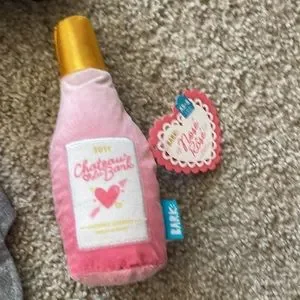 lv rose toy BARK All Day Rosé, Pink Gold Rosé Wine Bottle Plush Dog Toy, ALL Sizes main image 0